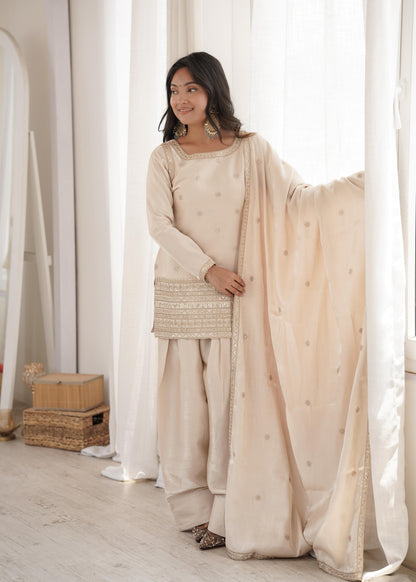 GLASS ROMAN SILK FABRIC FARSHI SHALWAR