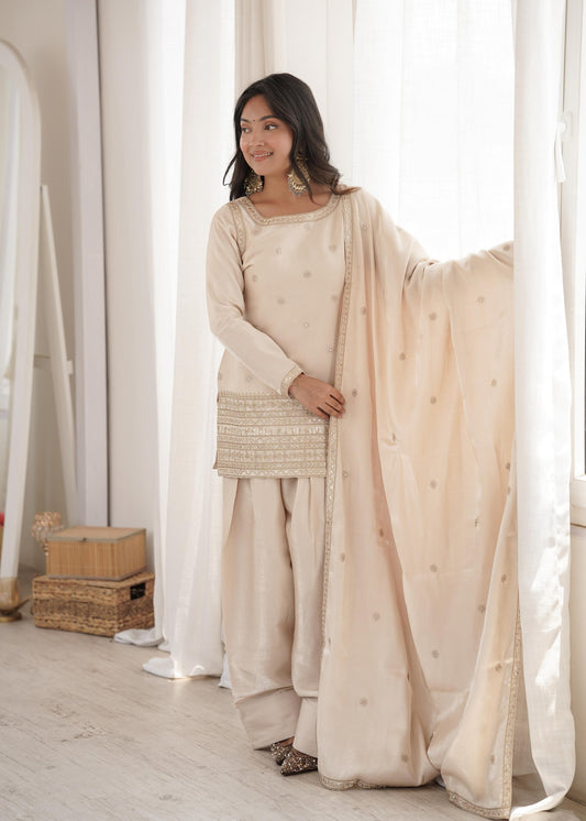 GLASS ROMAN SILK FABRIC FARSHI SHALWAR