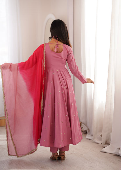 Roman Silk Anarkali, Bottom & Dupatta Set