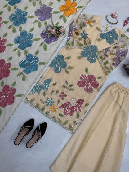 Tibby Organza Silk Brush Print Set
