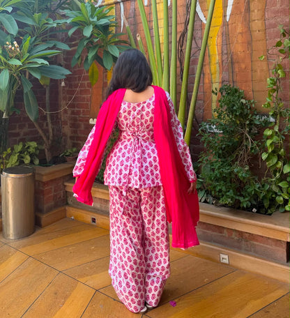 Heavy Pure Cambric Cotton Kurta Set with Farshi Pant and Dupatta