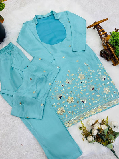 Glass Roman Top & Pant Set