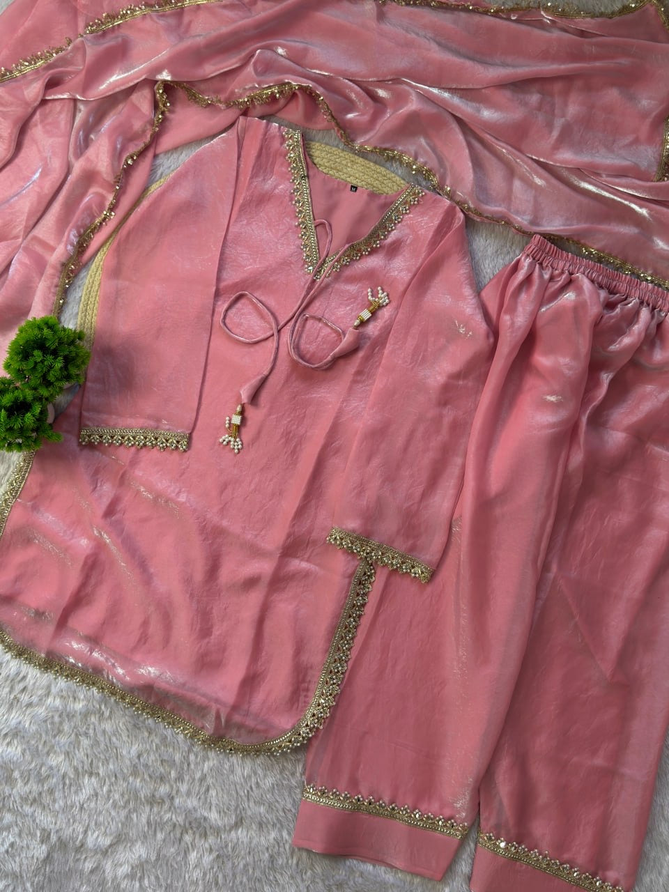 Fendy Silk Sharara Suit Set