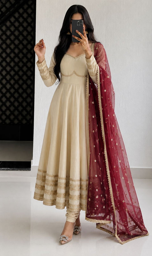 Designer Anarkali Three Piece Set