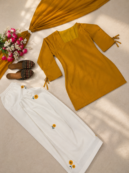 Premium Roman Cotton Farshi Salwar Set With Mal Cotton Dupatta