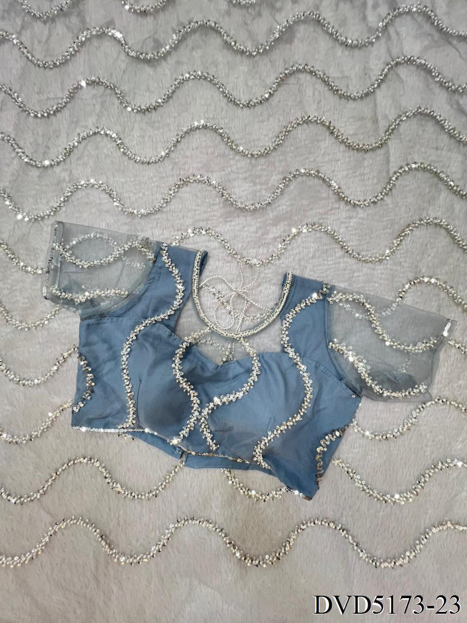 Designer Handwork Net Saree With Beads, Sequence & Pearl Embroidery