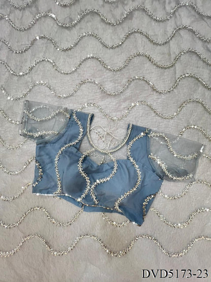 Designer Handwork Net Saree With Beads, Sequence & Pearl Embroidery