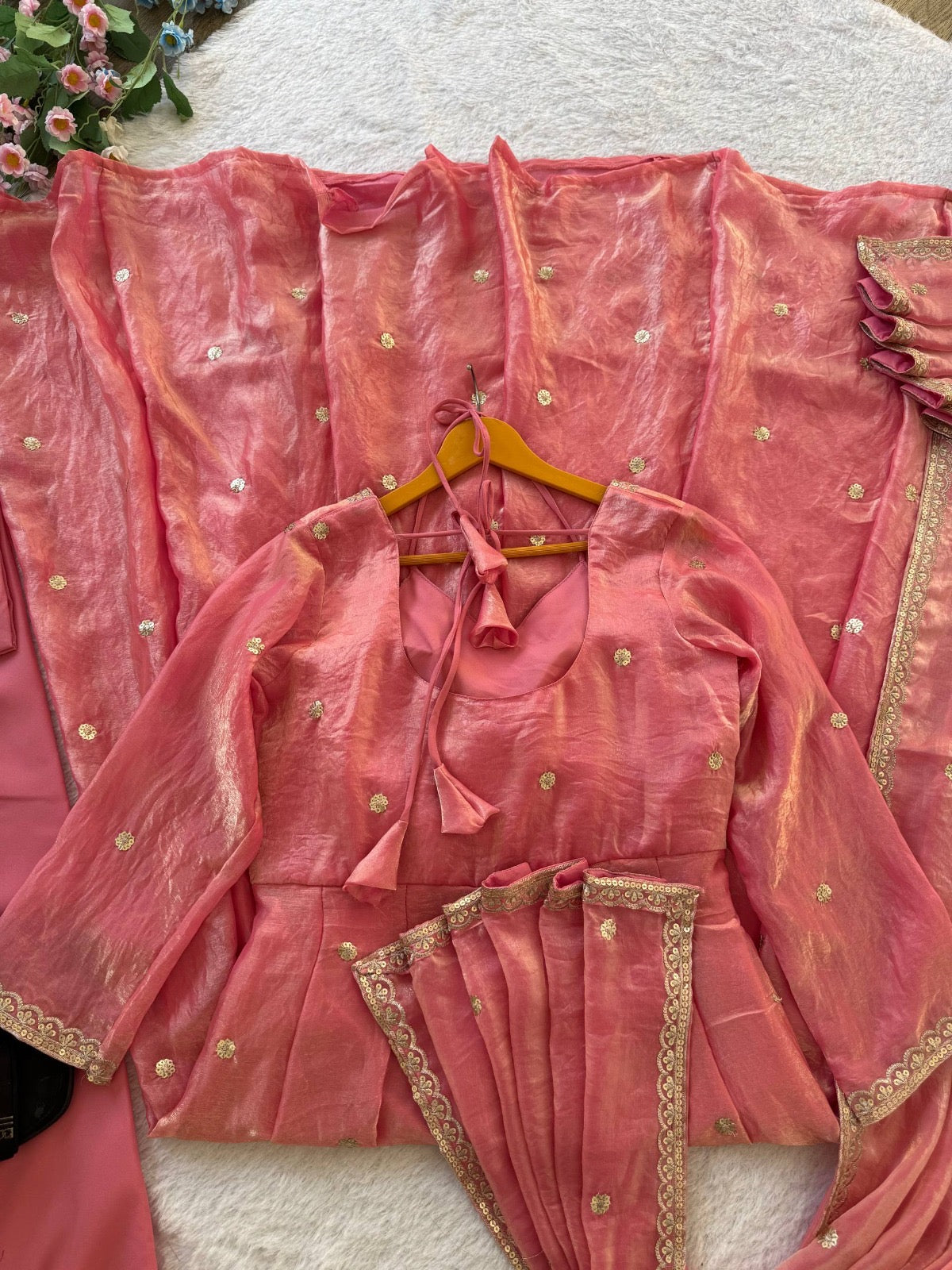 Viral Fendi Silk Anarkali Set