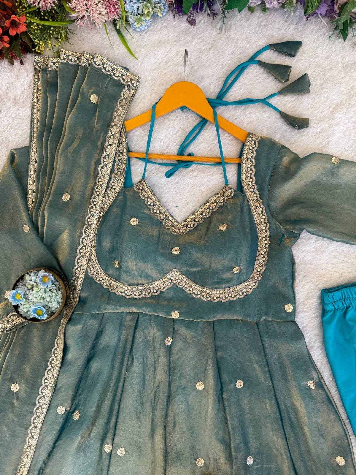 Viral Fendi Silk Anarkali Set