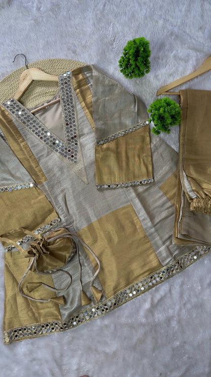 Two Tone Tissue Fabric Co-ord Set
