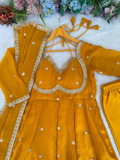 Viral Fendi Silk Anarkali Set
