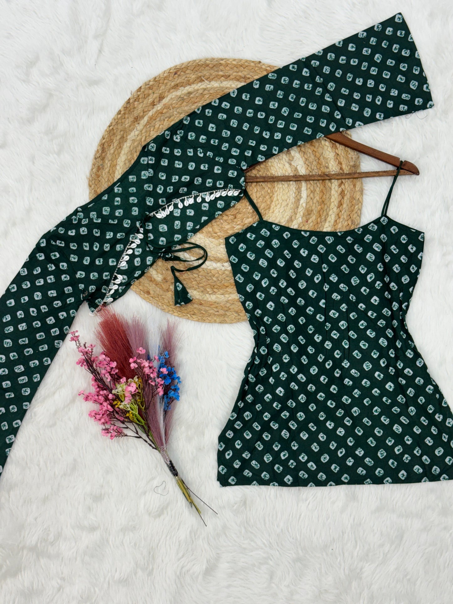 Pure Cotton Bandhej Print Short Kurti