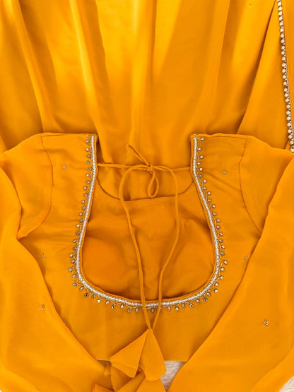 Haldi special Faux Georgette Anarkali Set