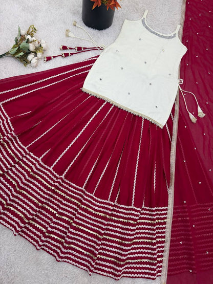 Fendy Silk Mirror Work Lehenga Set