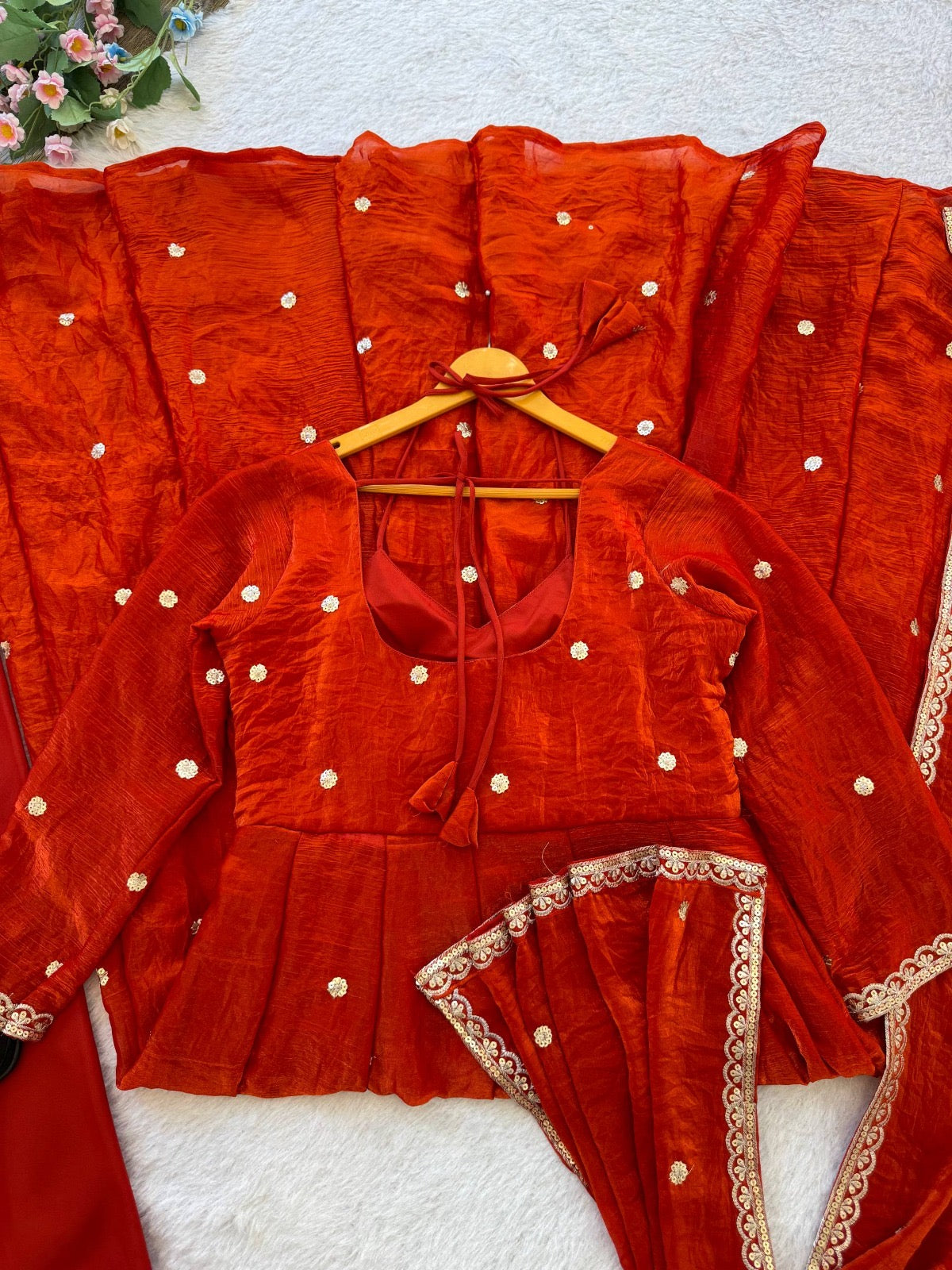 Viral Fendi Silk Anarkali Set