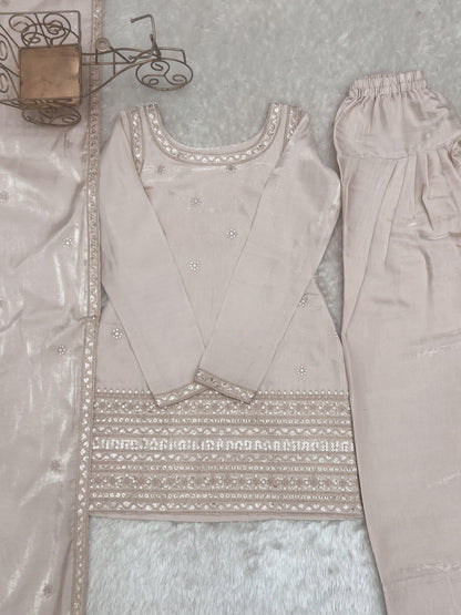 GLASS ROMAN SILK FABRIC FARSHI SHALWAR