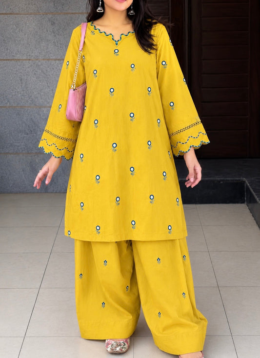 Mul Chanderi Top, Farshi Plazzo & Dupatta Set