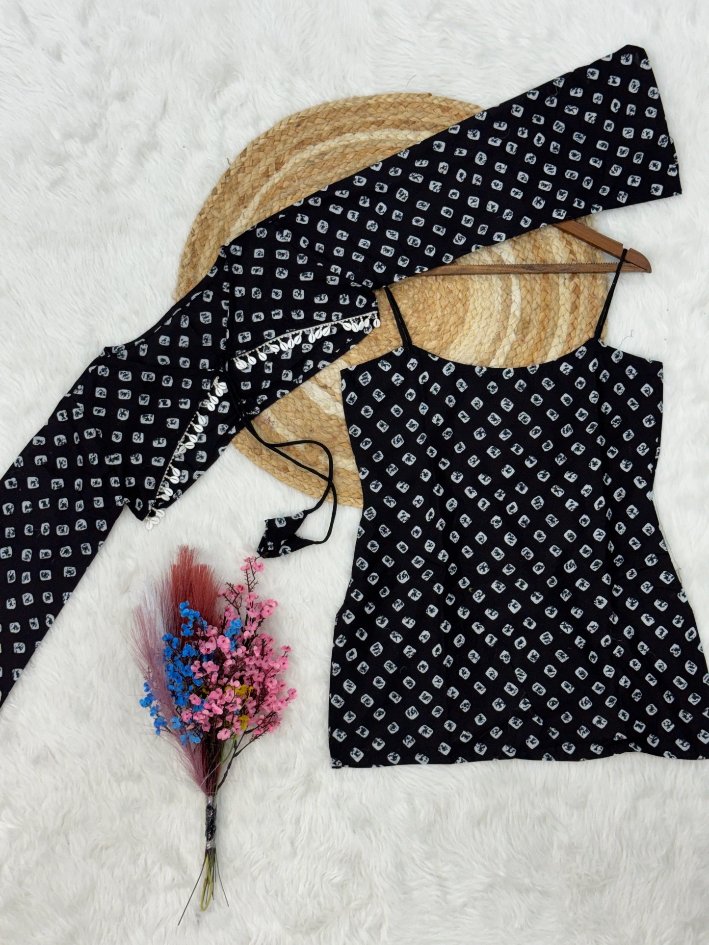 Pure Cotton Bandhej Print Short Kurti
