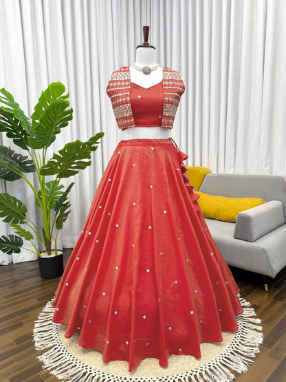 Simmer Silk Lehenga Choli With Koti