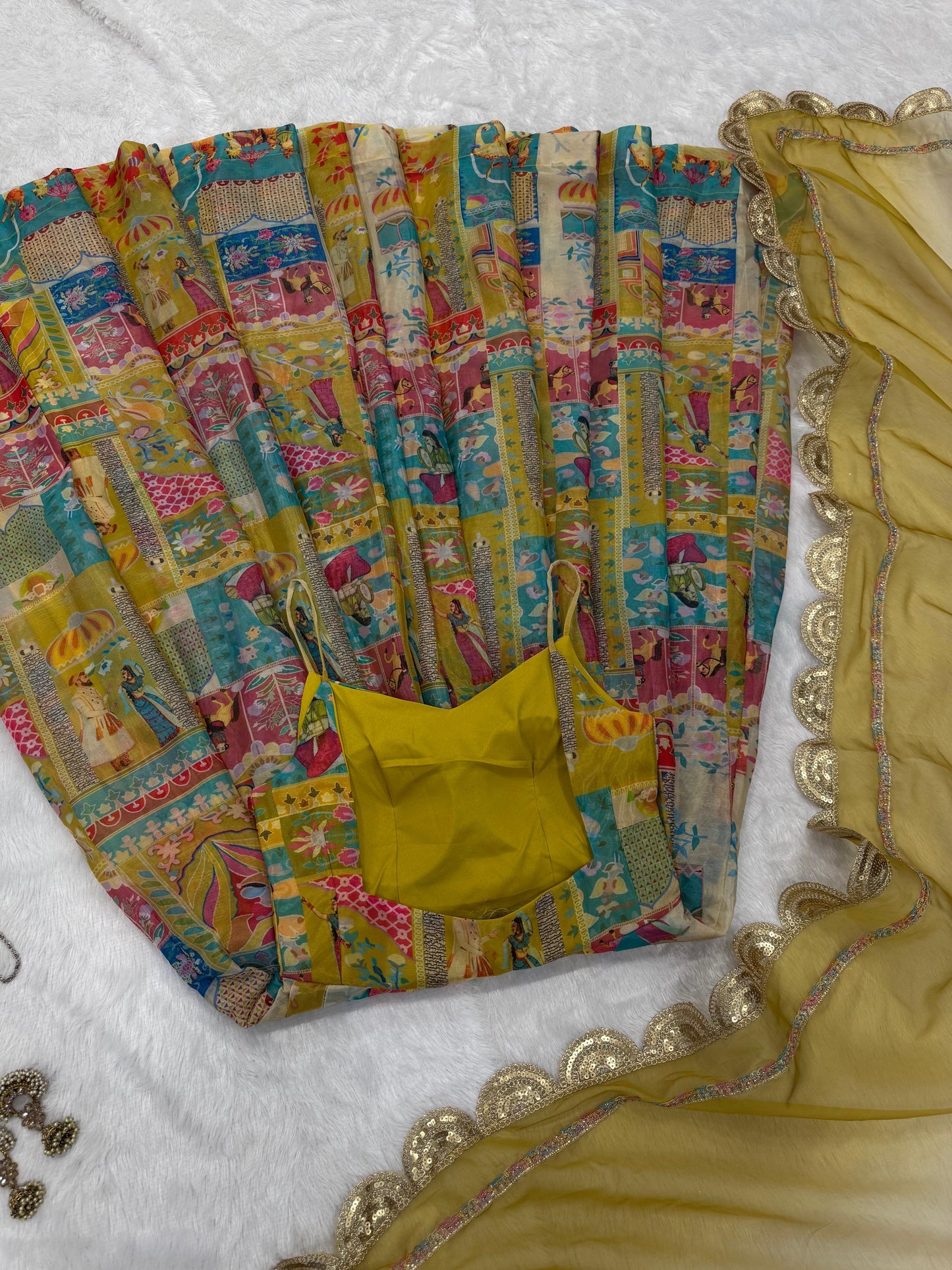 Jimmy Organza Silk Anarkali & Dupatta Set