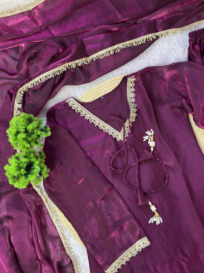 Fendy Silk Sharara Suit Set