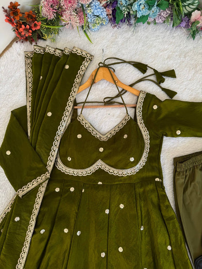 Viral Fendi Silk Anarkali Set
