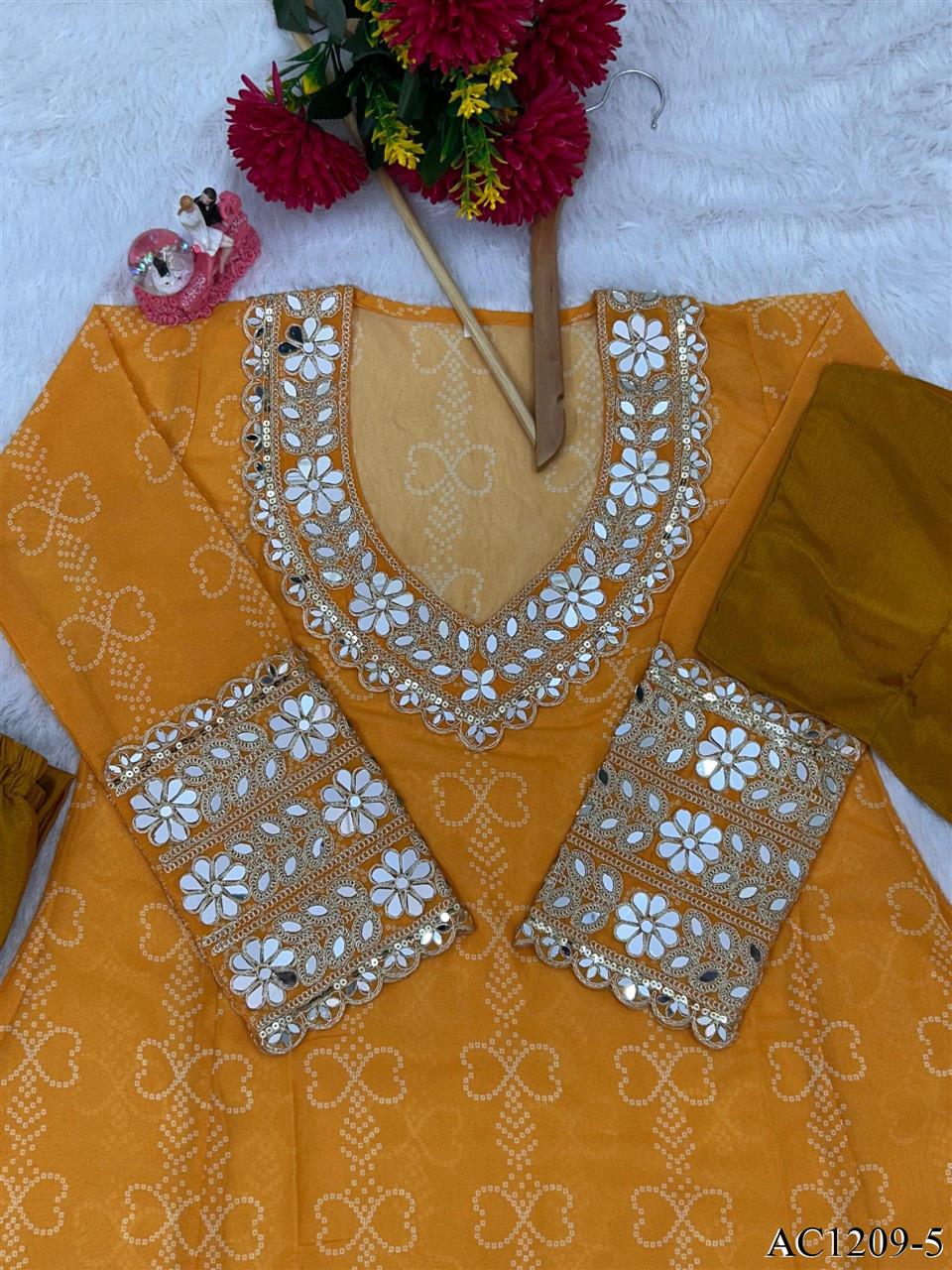 Premium Faux Georgette Embroidered Anarkali Set With Bustier & Pant