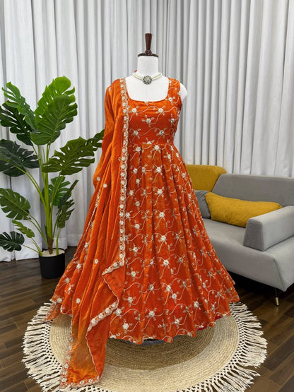 Heavy Fendy Silk Anarkali Set