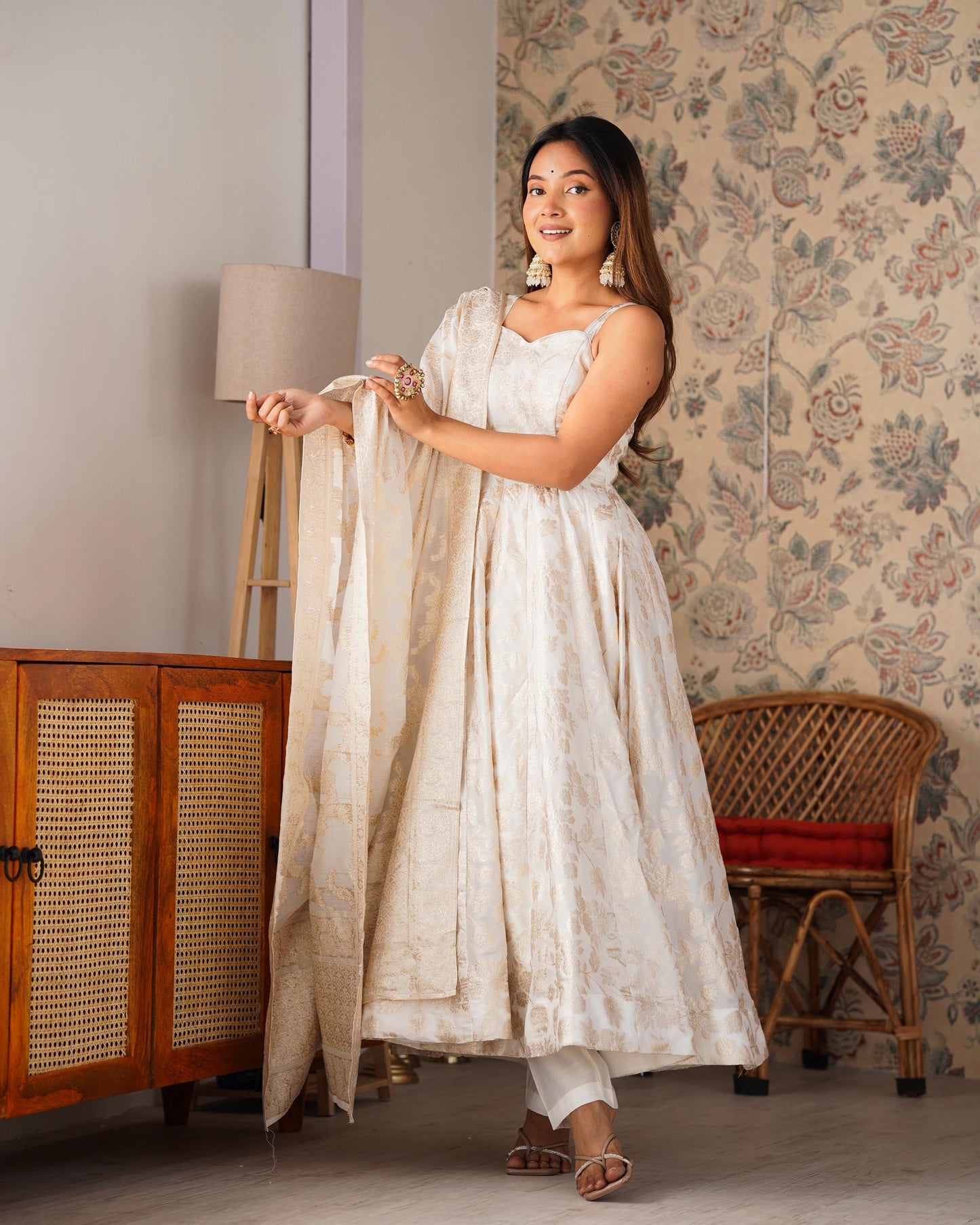 Banarasi Jacquard Dola Silk Anarkali Suit Set