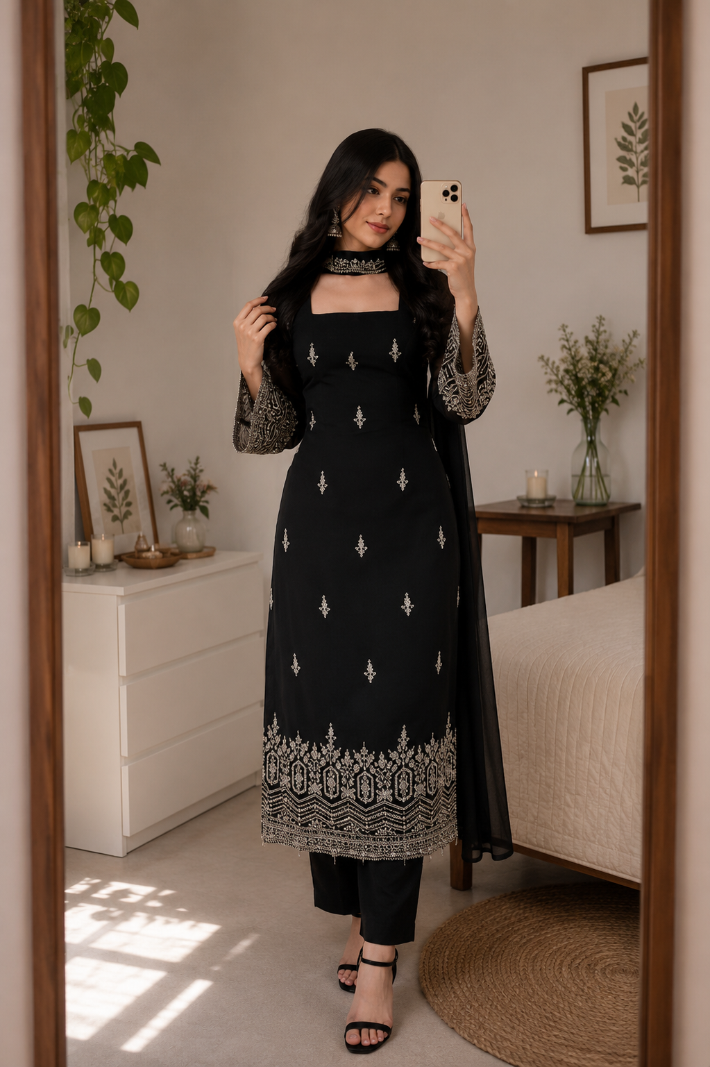 Heavy corset back faux Georgette kurta set