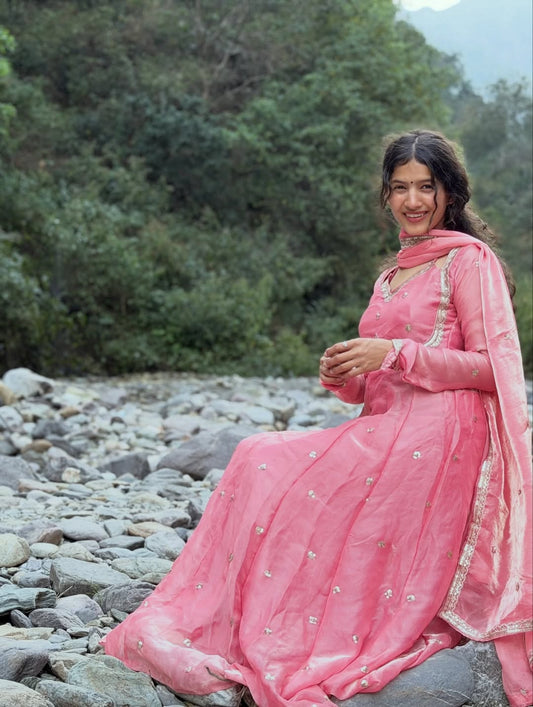 Viral Fendi Silk Anarkali Set