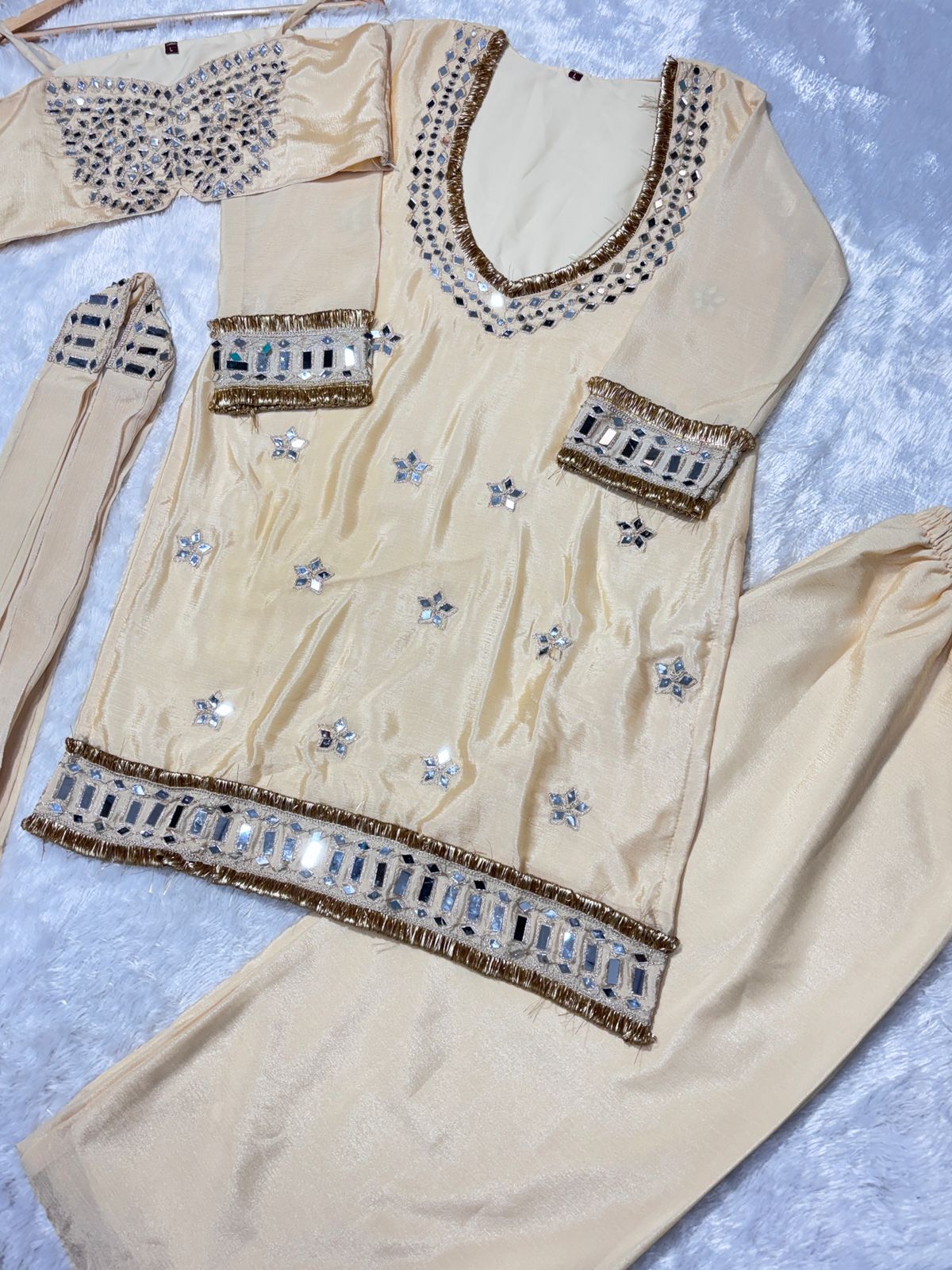 Chinon Bustier, Palazzo & Dupatta Set