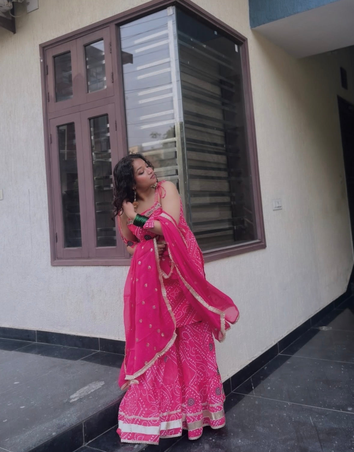 Faux Georgette Sharara Set