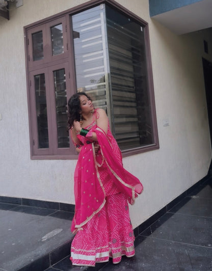 Faux Georgette Sharara Set