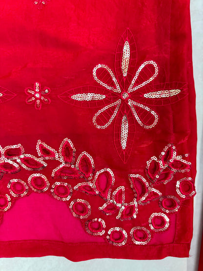 Premium Fendy Silk Thread & Sequence Palazzo Set With Dupatta