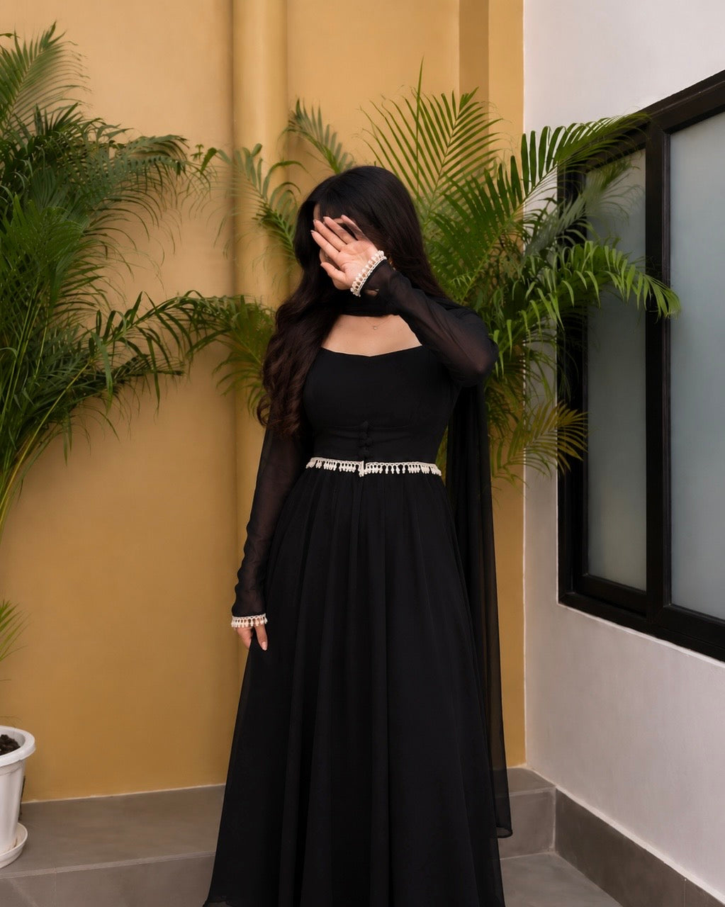 Faux Georgette Maxi Anarkali Suit Set