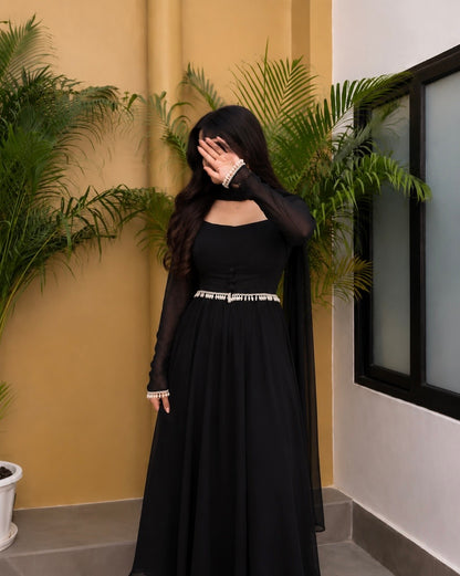 Faux Georgette Maxi Anarkali Suit Set