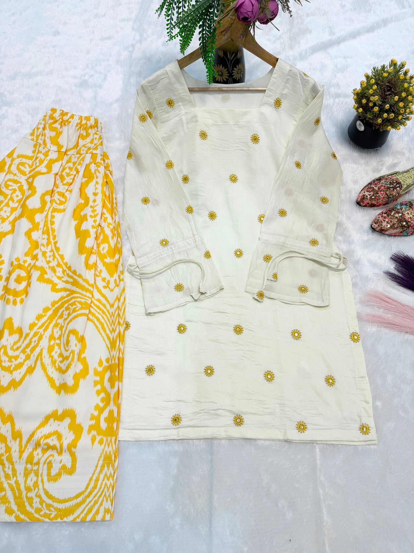 Premium Cambric Cotton Digital Print Co-Ord Set With Farshi Pant