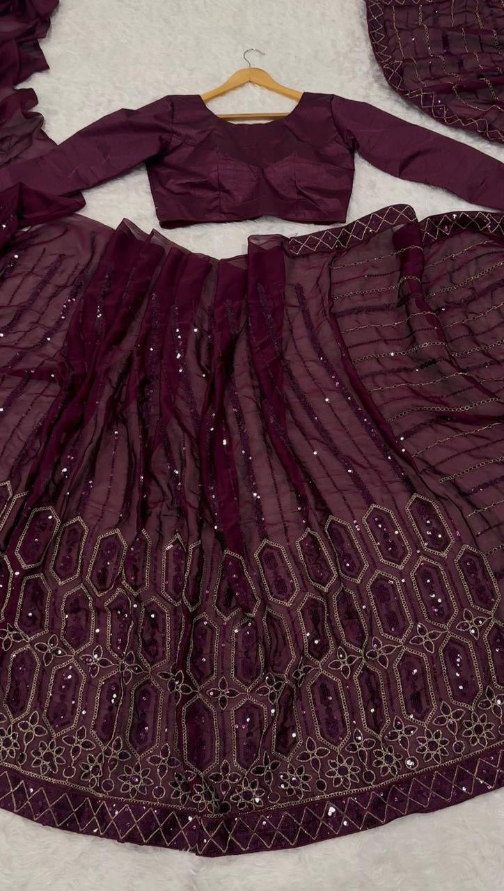 Royal Kasturi Silk Saree with Sequins & Dori Work