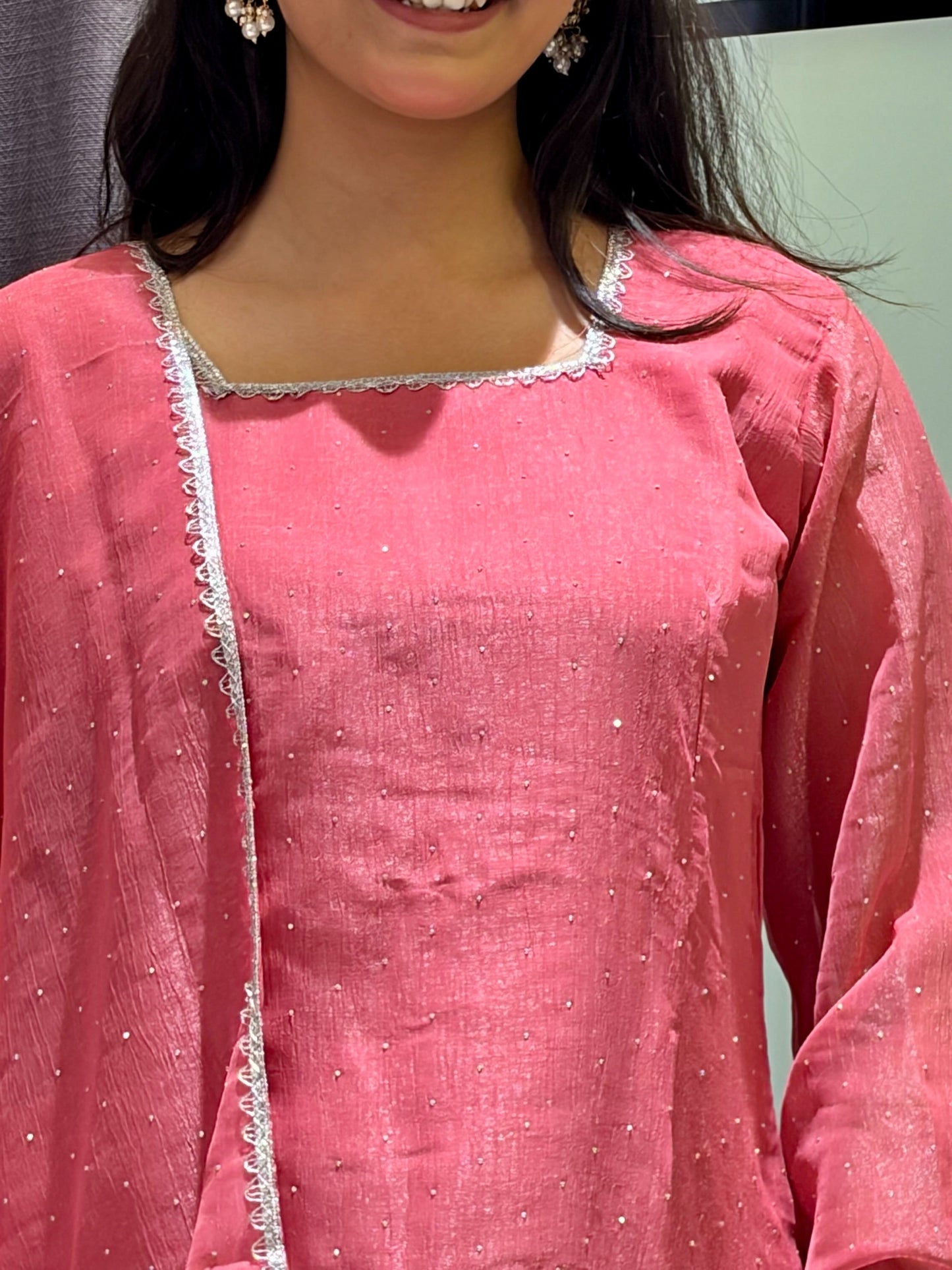 Crunchy Silk Farshi Salwar Suit with Swarovski Work