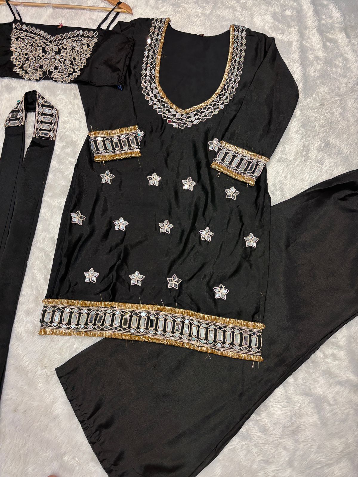 Chinon Bustier, Palazzo & Dupatta Set