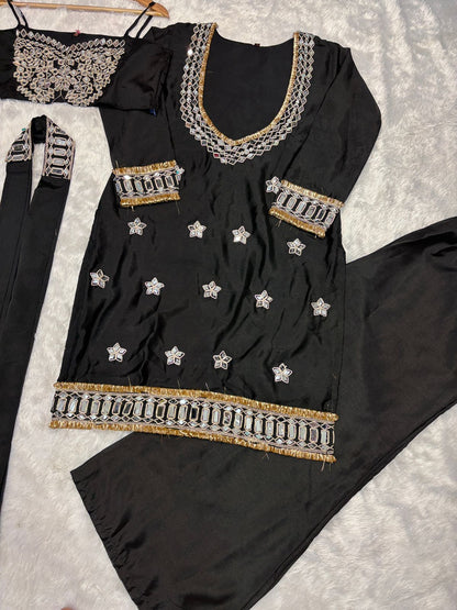 Chinon Bustier, Palazzo & Dupatta Set