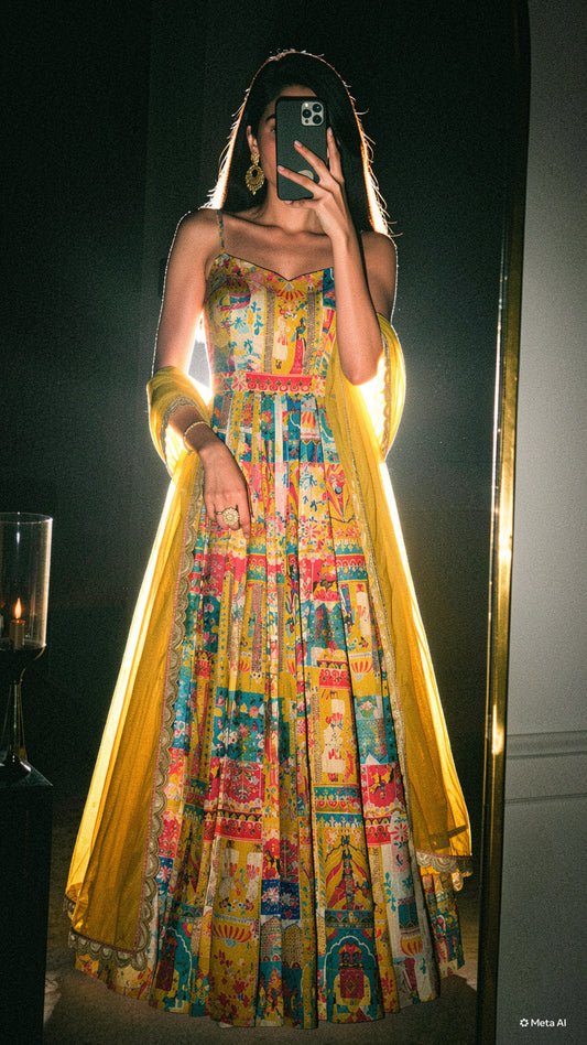 Jimmy Organza Silk Anarkali & Dupatta Set