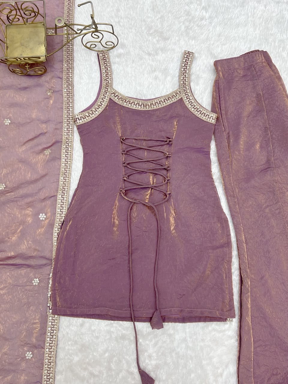 Premium Frendy Silk Embroidered Bell Bottom Suit Set With Dupatta