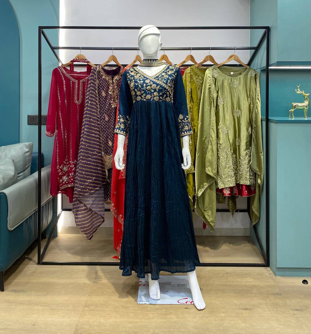 Blooming Vichitra Gown Set