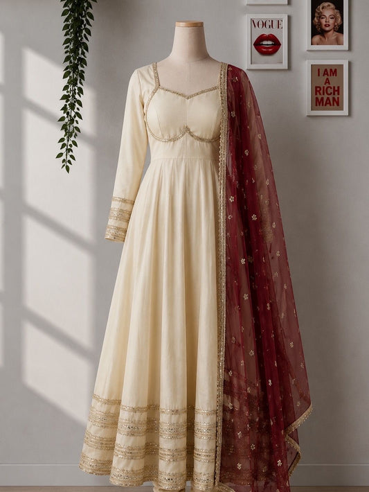 Designer Anarkali Three Piece Set