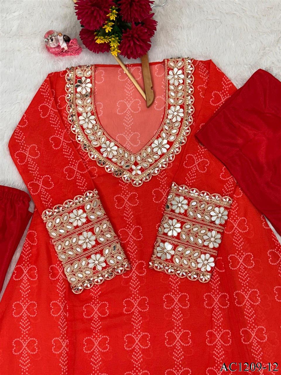Premium Faux Georgette Embroidered Anarkali Set With Bustier & Pant