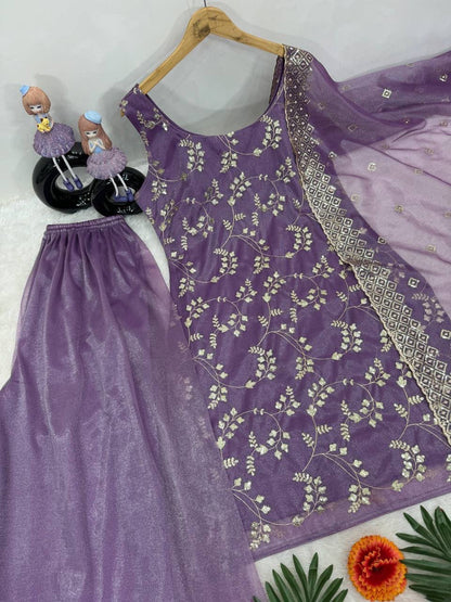 Heavy Jimy Silk Organza Embroidered 3-Piece Suit Set With Dupatta