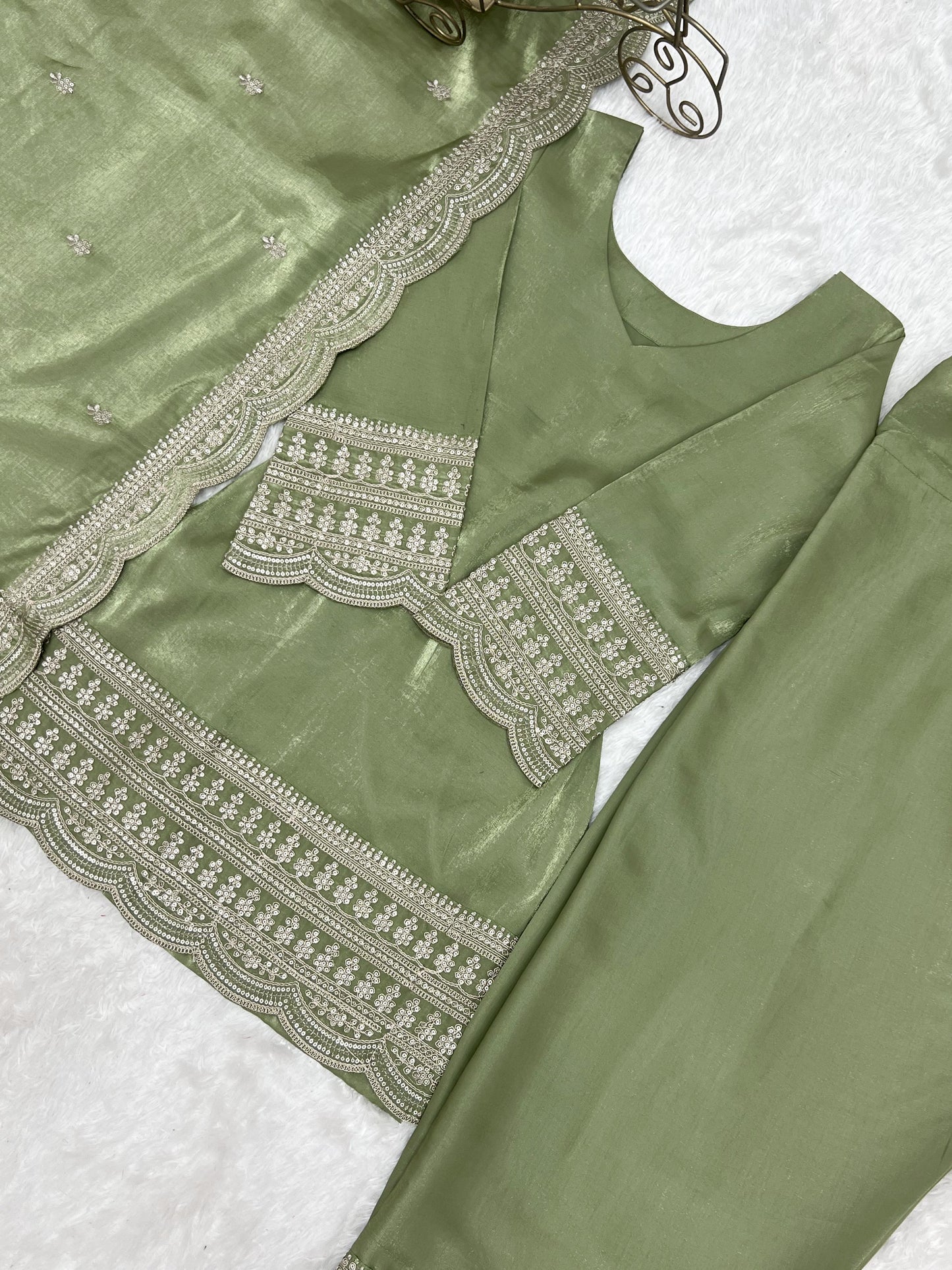 Olive green farshi set