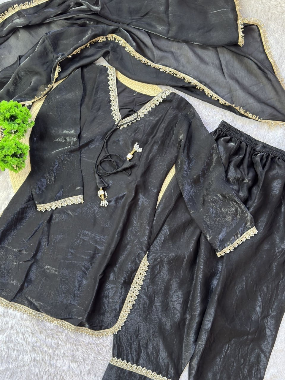 Fendy Silk Sharara Suit Set